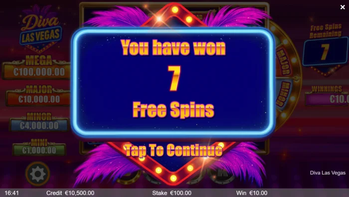Diva Las Vegas - lancement des Free Spins bonus